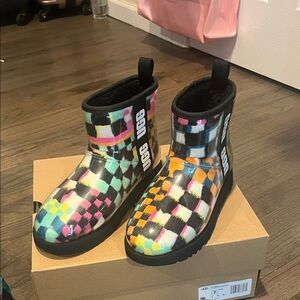 UGG Clear Colorful Checkered Boots